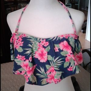 SO Bikini floral top and Blue/ pink bottom
